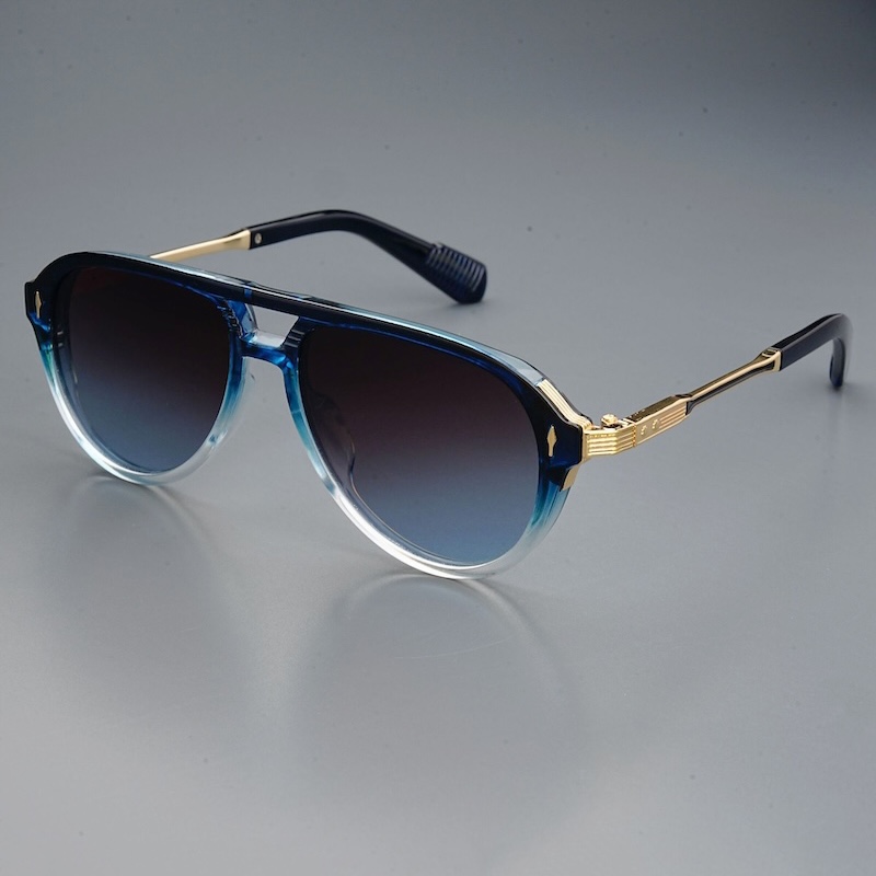 Oversized Pilot Sunglasses European and American Men's Retro Double Bridges Rivets Square Frame Cross-Border Spot Wholesale UV Protection CB Fash