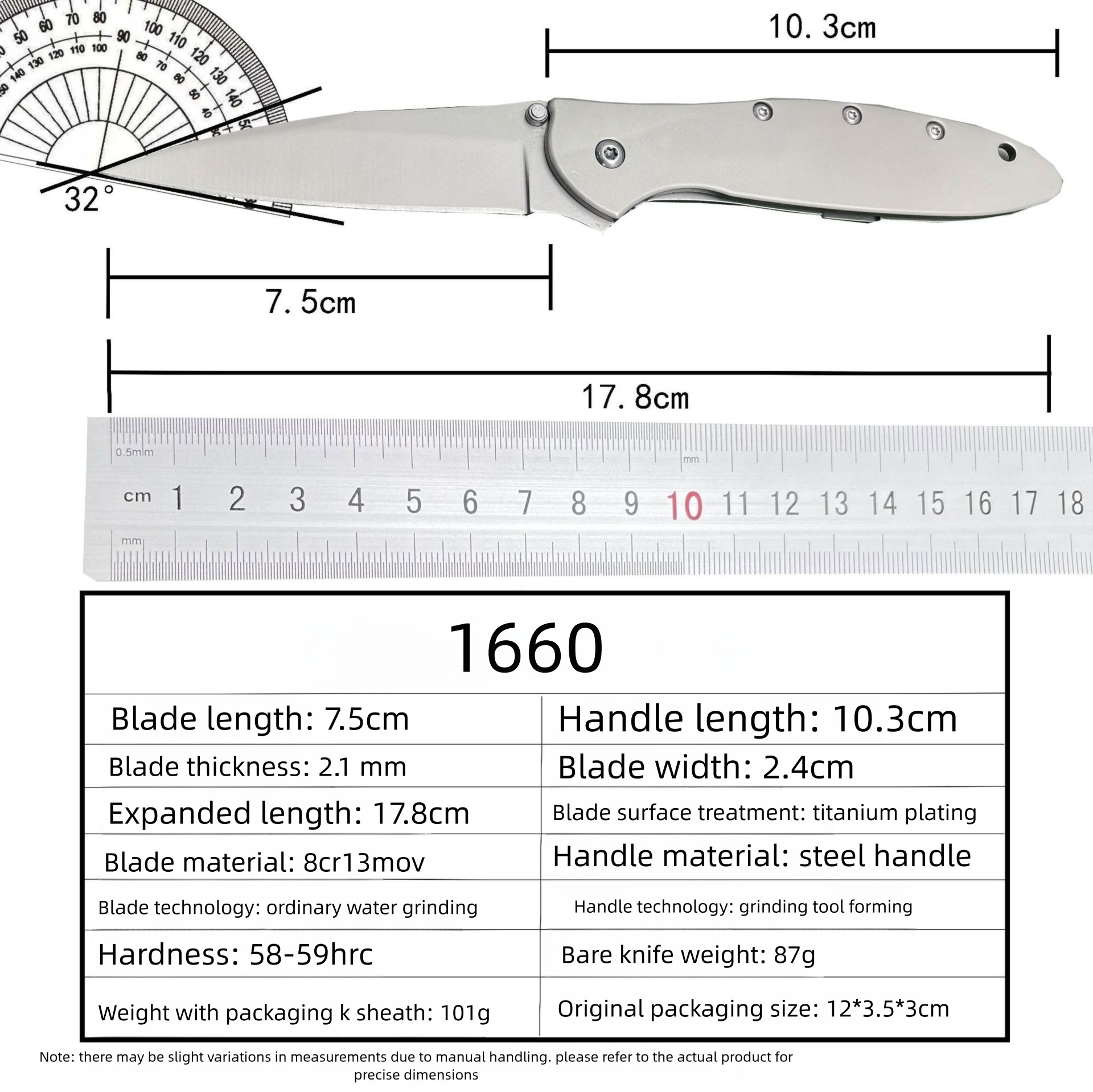 1660 Pocket Knife 8CR Outdoor Tactical Camping Hiking Survival Knife Hunting Knife Escape Tool Men's Gift