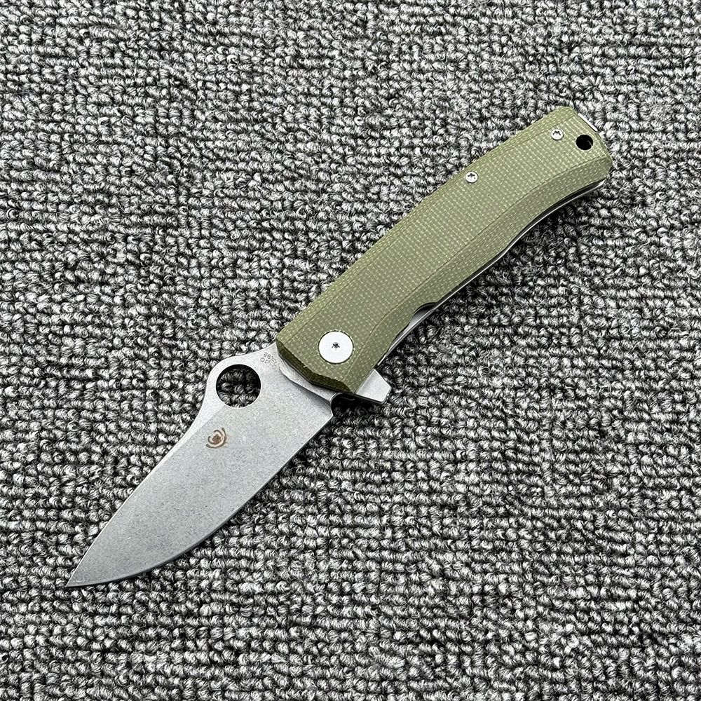 C265 Linen+Aluminum Alloy Handle Folding Outdoor Camping Wilderness Survival High HardnessTool Knife