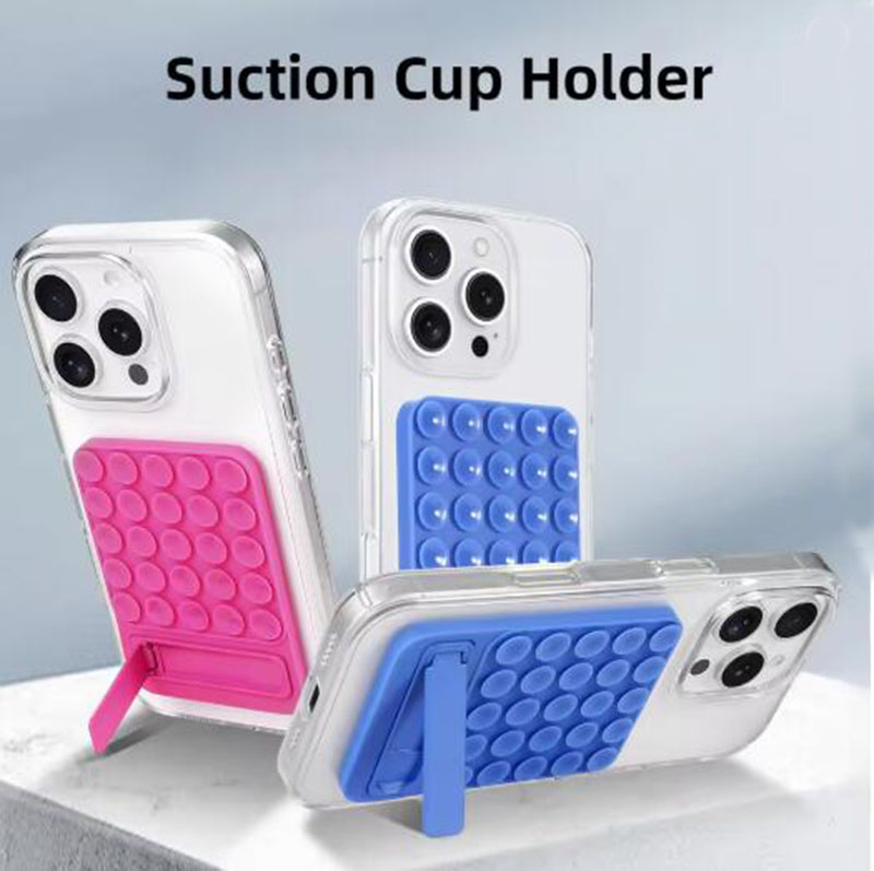 Silicone Suction Phone Case Mount Anti-Slip Hands-Free Sticky Cell Phone Grip Stands for Selfies and Videos Phone Holder