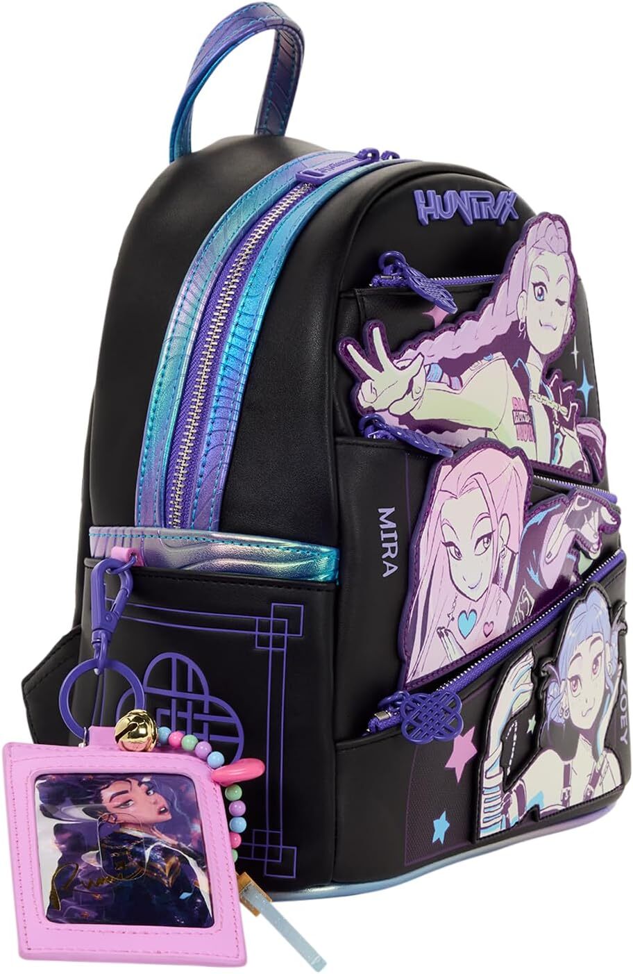Loungefly Kpop Demon Hunters Huntr/X Mini Backpack With Photo Card Charm