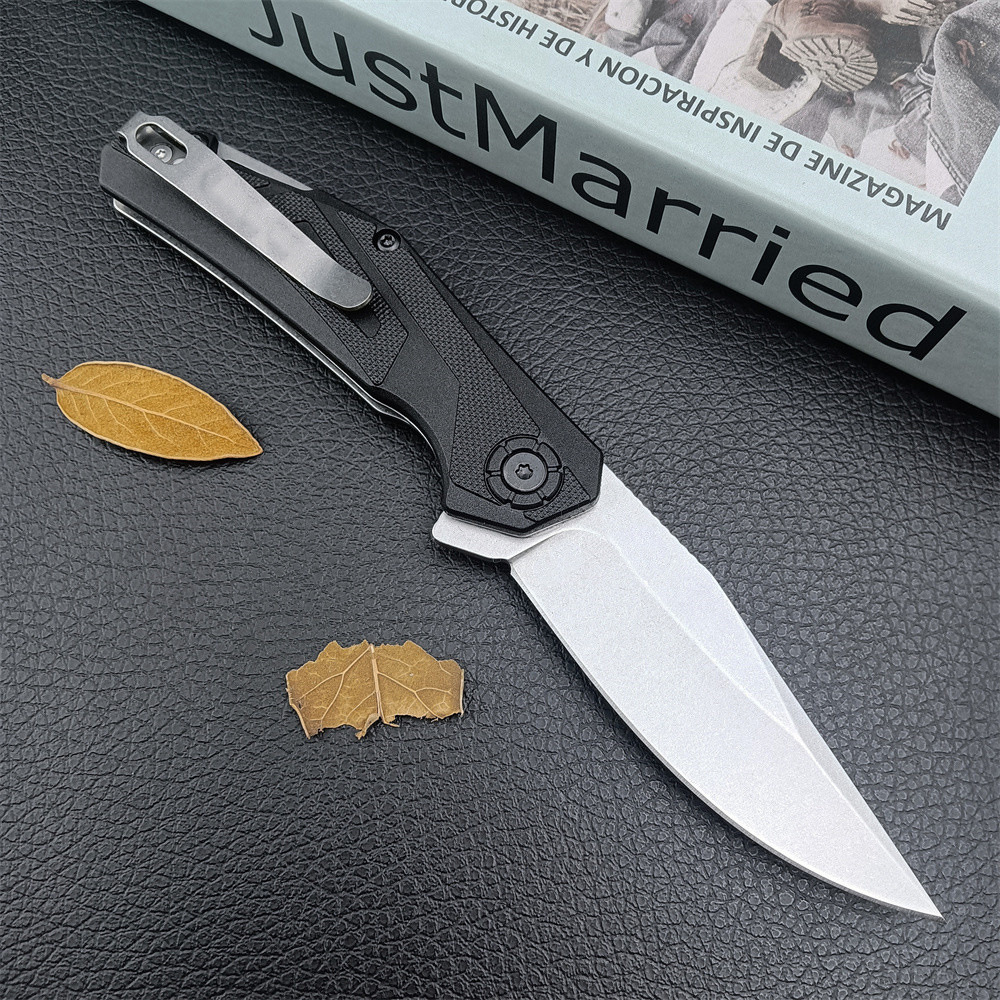 KS 1370 Folding Knife 8Cr13Mov Steel Blade Nylon Composite Carbon Fiber Handle Portable Household Fruit EDC Carry-Along Tool Knife
