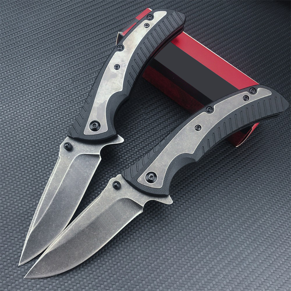 KS1312BW Tactical Folding Knife Survival Rescue Tool Knife Nylon Fiber Inlaid 420 Steel Handle Camping Hunting EDC Folding Knife