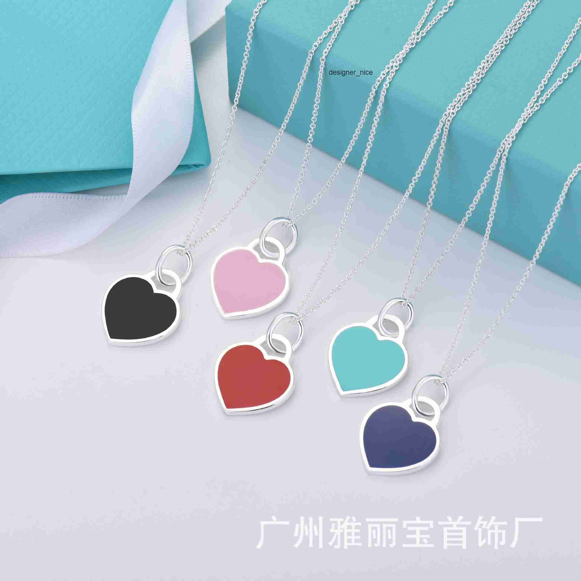 designer strands luxury jewelry for men women gold silver woman new 2 0m heart enamel red blue pink shaped t necklace cnc steel le tiffamy tiffanies and tiffanyx co fkzv