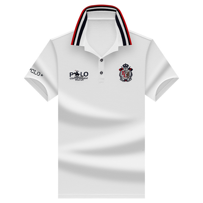 Men's Mint Green Polo Shirt With Color Striped Collar And Royal Crest Embroidery Soft Pique Cotton Short Sleeve Casual Top For Summer Office And 