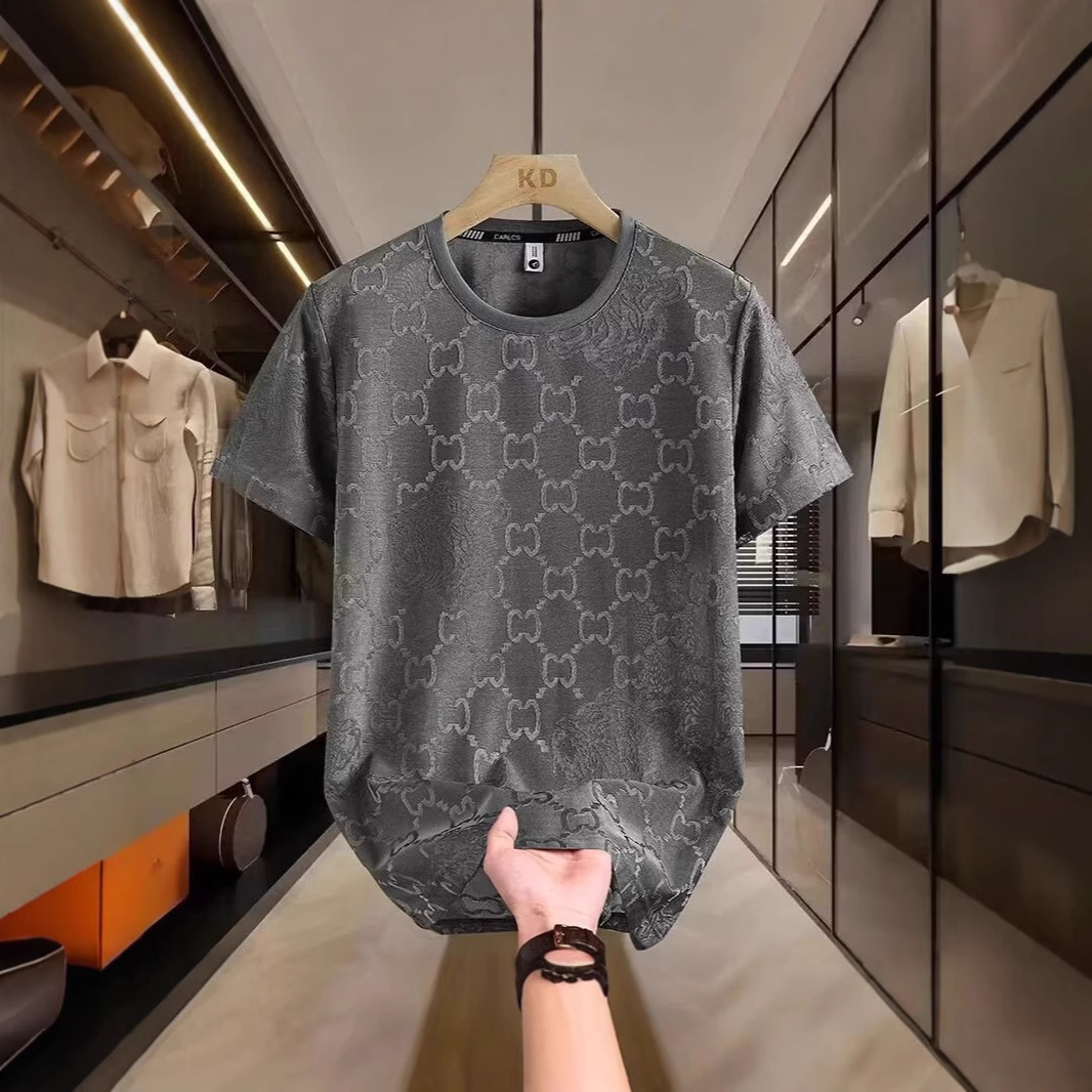 Summer 2026 Fashion Thin Designer T-shirt High End Ice Silk Ice Sensation Short Sleeved T-shirt Men's Trendy Men's Half Sleeve Top Clothes