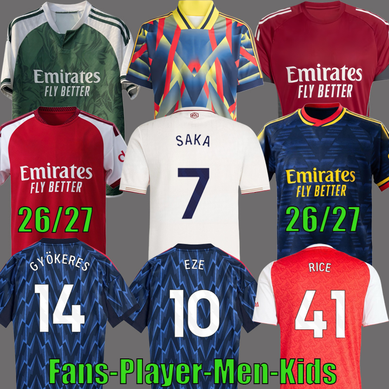 arsenallfootball kits 2025 EZE GYOKERES ZUBIMENDI NORGAARD MADUEKE LEWIS SKELLY RICE SAKA football shirt soccer jerseys 25 26 SALIBA ODEGAARD Men Kids tops