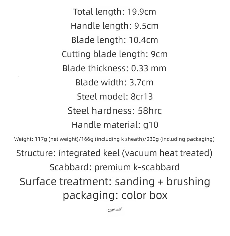 FB09 G10 Handle High Hardness Fruit Knife Outdoor Portable Camping Tool Fixed Knife Self-defense Pocket Knife