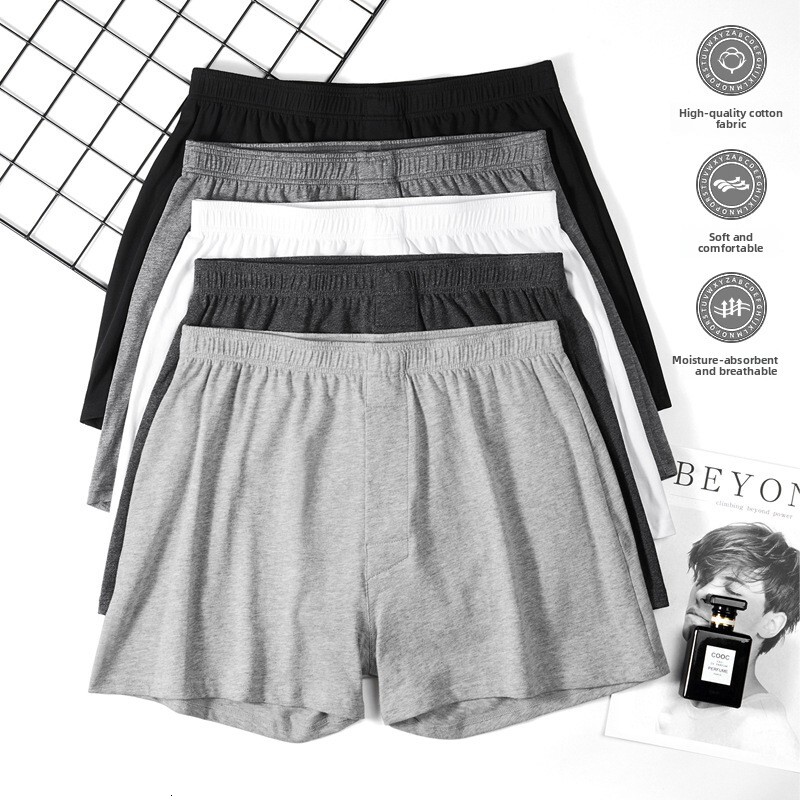 Aro Men's Cotton Underwear Loose Five-Point Summer Home Sleep Plus Size Beach Pants Youth Boxer Shorts