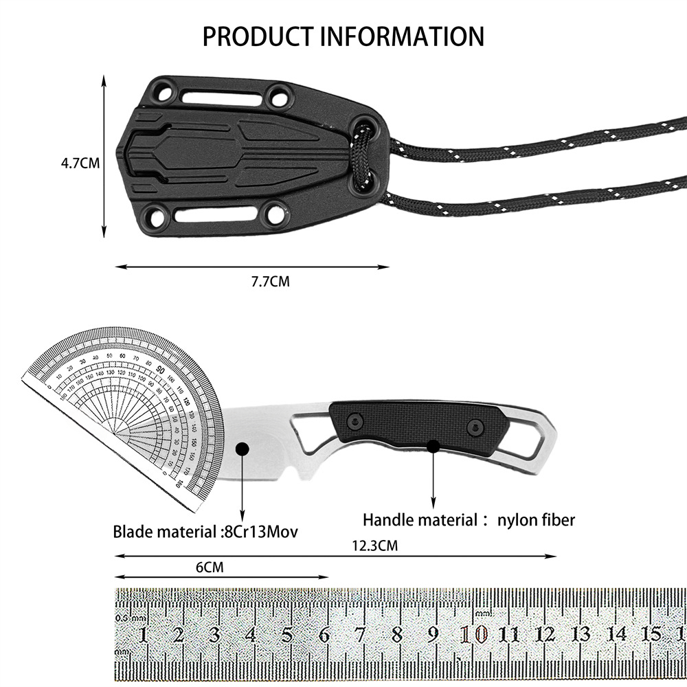 KS 2085 MINI Straight Knife 8Cr13Mov Blade Nylon Fiber Handle Daily Portable and Portable Emergency Utility Knife Men's Gifts