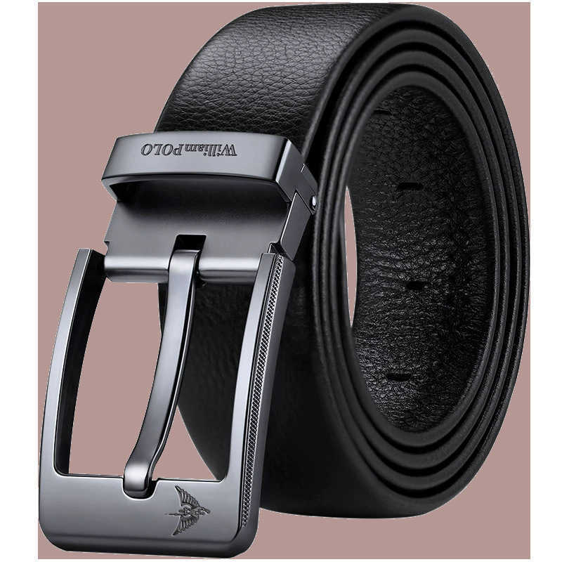 Men's hook-and-loop belt leather pants with microfiber fabric for business and casual wear. Durable and long-lasting youth waist belt. X260428