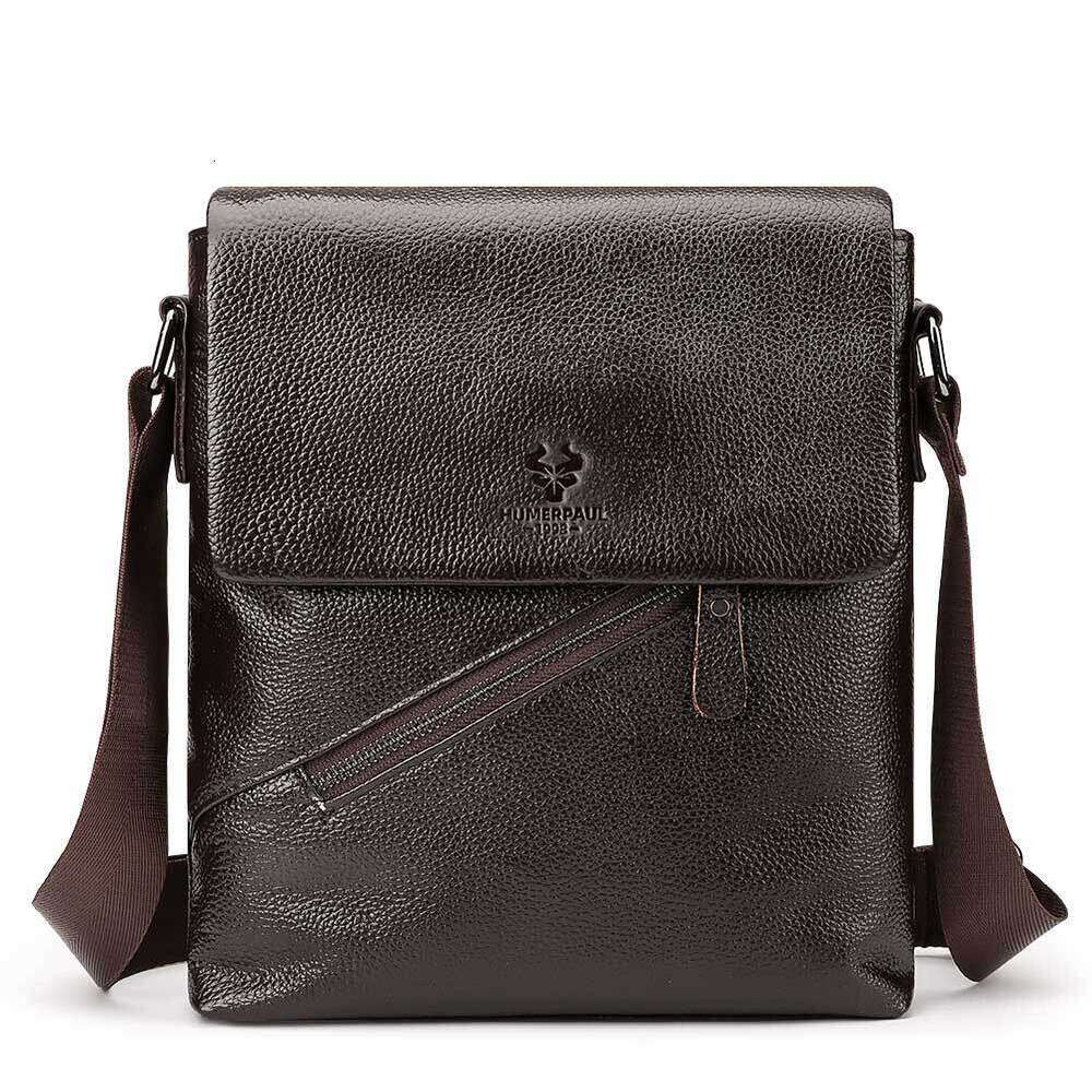 Light Luxury Niche Designer Hummer Paul Men Bag, Top Layer Cowhide Flap Shoulder Bag, Cross Border Trendy Genuine Leather Crossbody BackpackSENYY