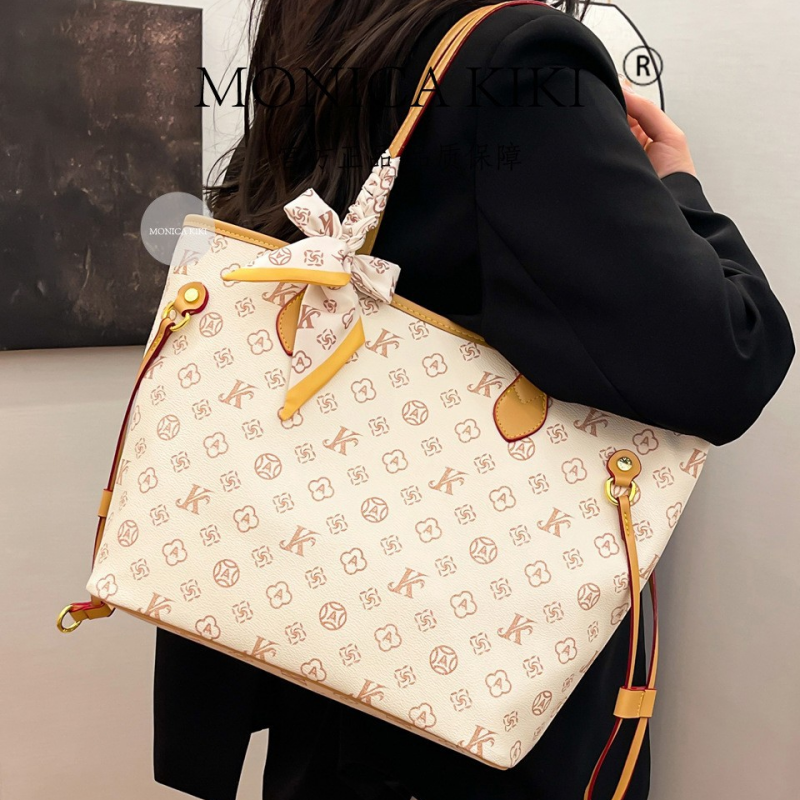 MONICA KIKI New Luxury Commuter Outdoor Large Capacity Designer Tote Bag Retro Printed Versatile Shoulder Bag for Women