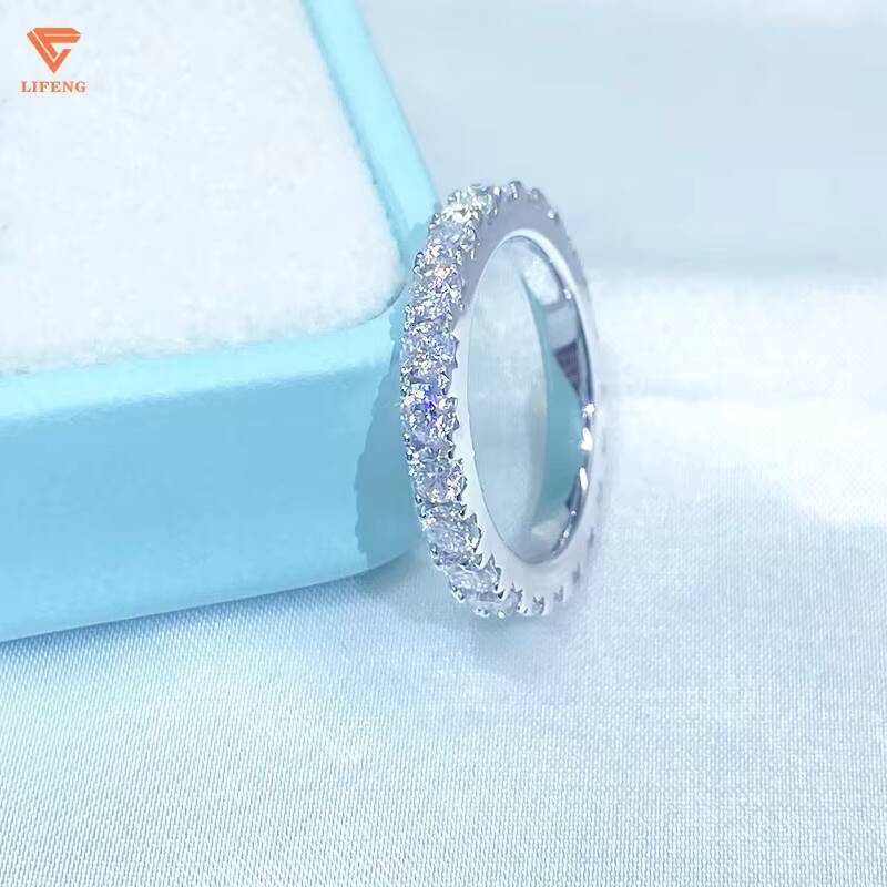 Hip Hop Jewelry Custom Designed White Color 925 Silver Finger Ring Elegant Bright Shimmering Luxury Rings Party