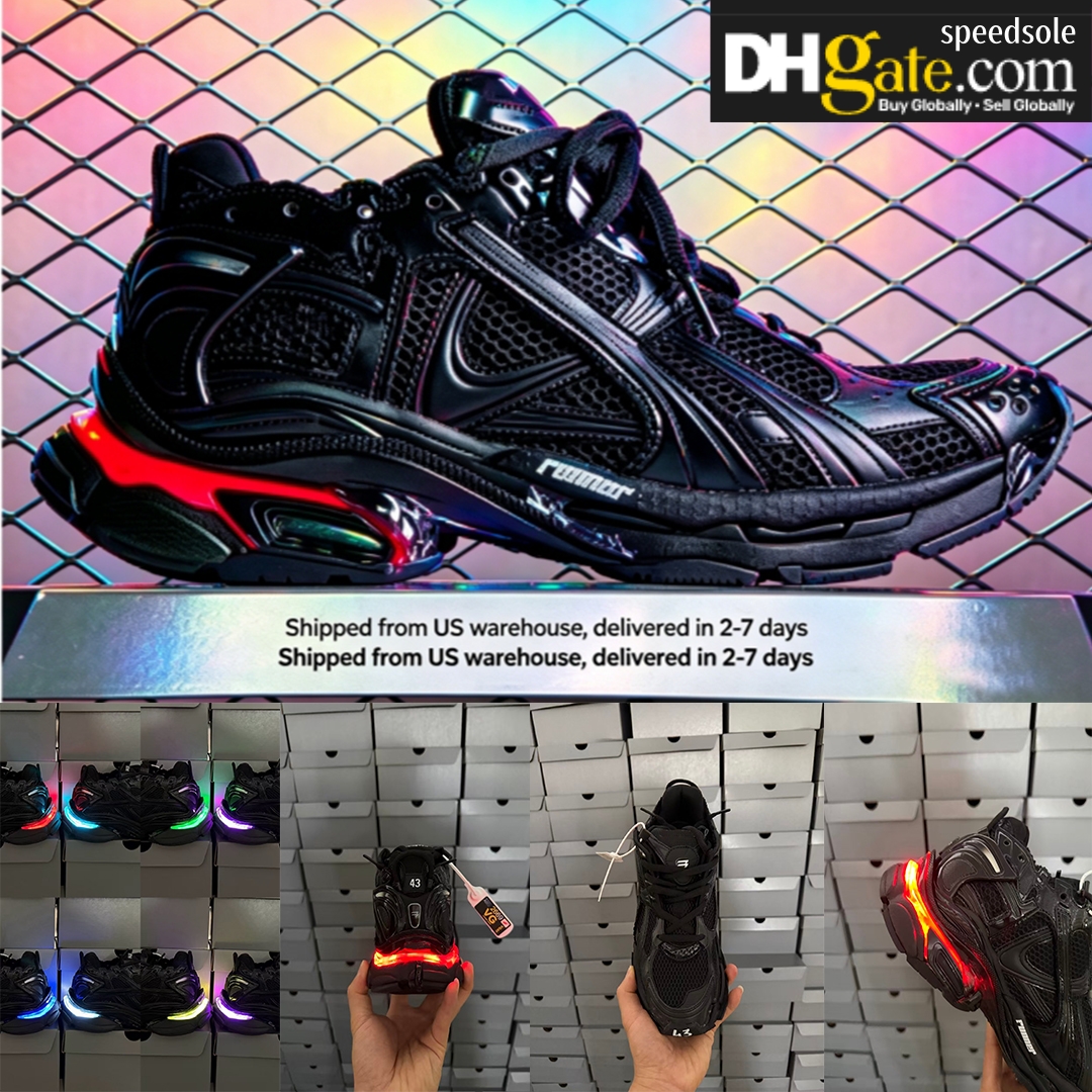 2027 Designer shoes Track sneakers 7.0 7.5 LED Runners for men women shoe casual sport shoe White Black Green Pink Grey Platform Wmns Runner sneaker 3.0 men trainers