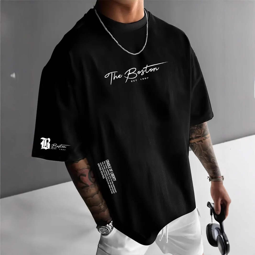 Luxury Brand Designer Mens 2026 New Trendy Brand Crew Neck Loose Casual Letter Print Short Sleeve T-Shirt Daily Wear Chic Stylish Modern Trendy Fashio