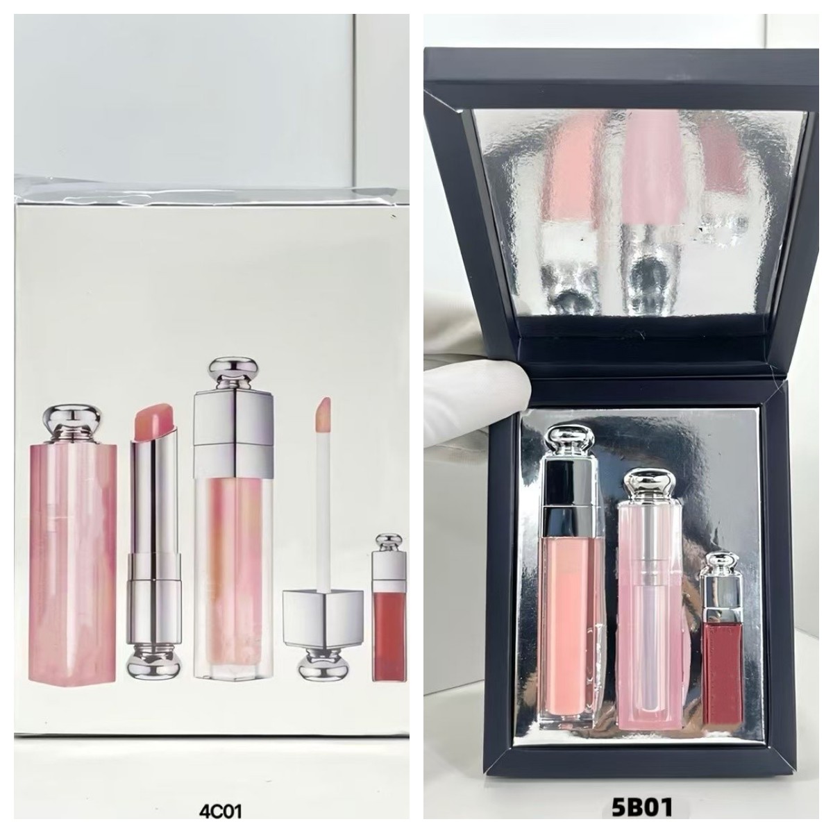 2 kinds Valentine's Day Limited Lip Care Trio | 3.2g Lipstick 001# pink + 6ml pink Plumping Gloss 001# + 2ml Mini Gloss 038#