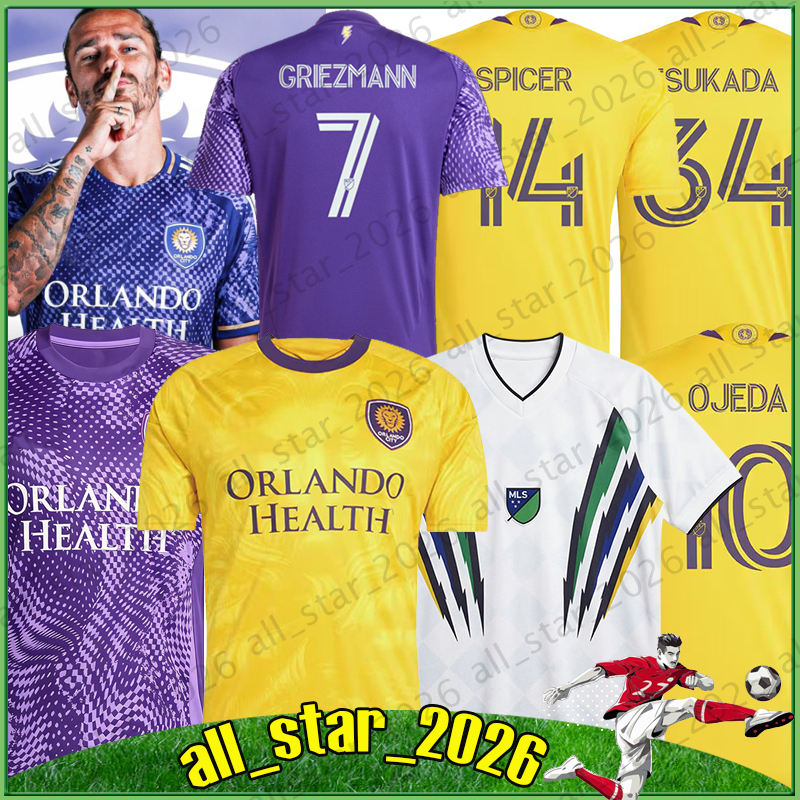 4XL 26-27 GRIEZMANN ORLANDO CITY FC soccer jerseys all stars TIAGO TSUKADA ANGULO SPICER 2026 OJEDA B.OJEDA CARTAGENA GERBET GUSKE DORSEY Men Uni