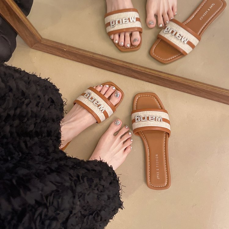 2026 Summer New Design Luxury Women's New Square-toe Flat Sandals - Essential Outdoor Beach Shoes For Women - Perfect To Match With Dresses - view 4