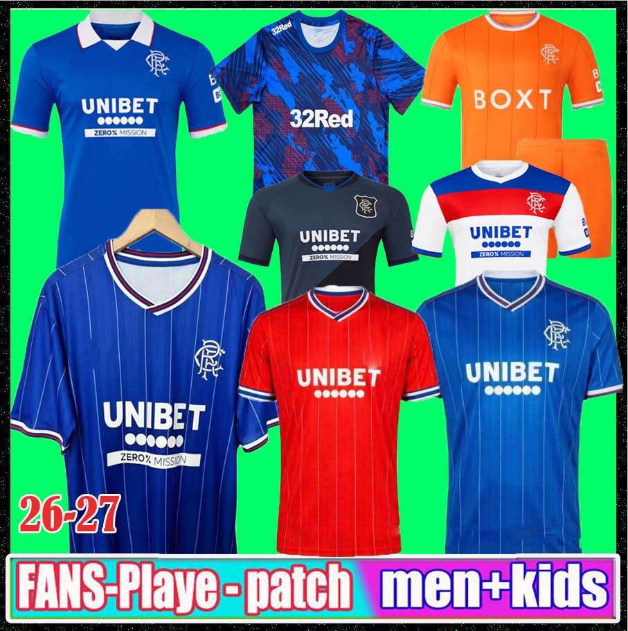 25 26 RANGERSS fc Soccer Jerseys 2026 2027 Glasgow COLAK ROOFE LUNDSTRAM BARKER MORELOS TAVERNIER TILLMAN FASHION JR Fouth MEN KIDS Football shirts