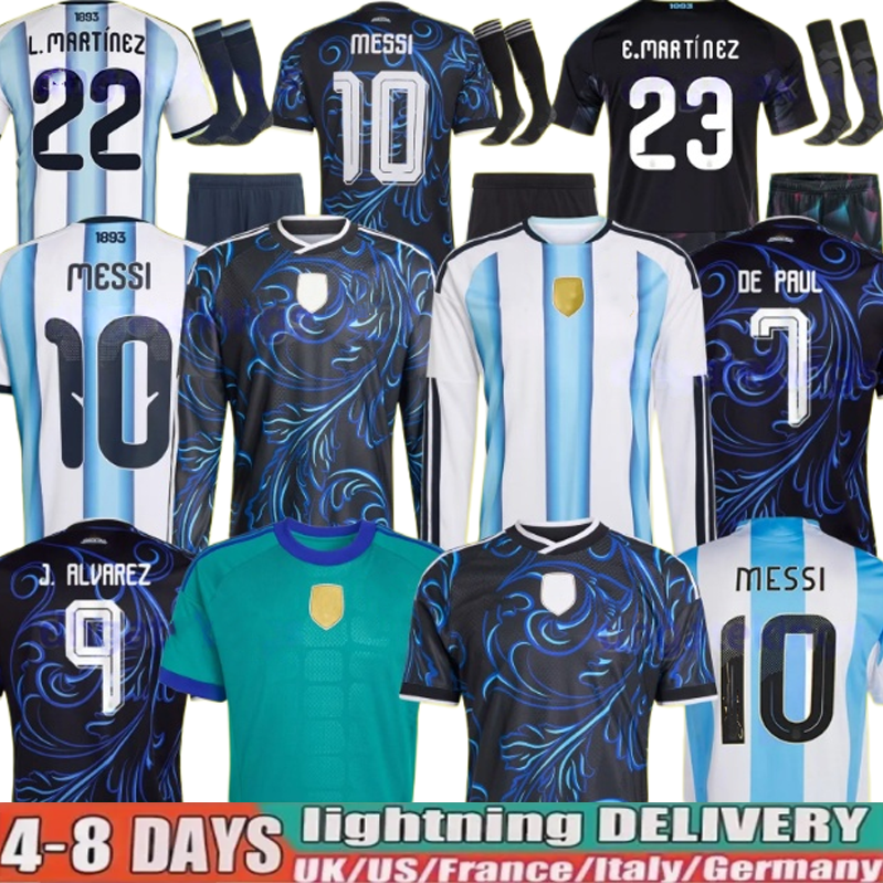 XXXL 4XL Argentina Jerseys 2026 MESSIS 50-Years Anniversary 26 27 Fans Player MAC ALLISTER DYBALA DI MARIA MARTINEZ DE PAUL Child Kids Kit Men soccer Football ShirtS