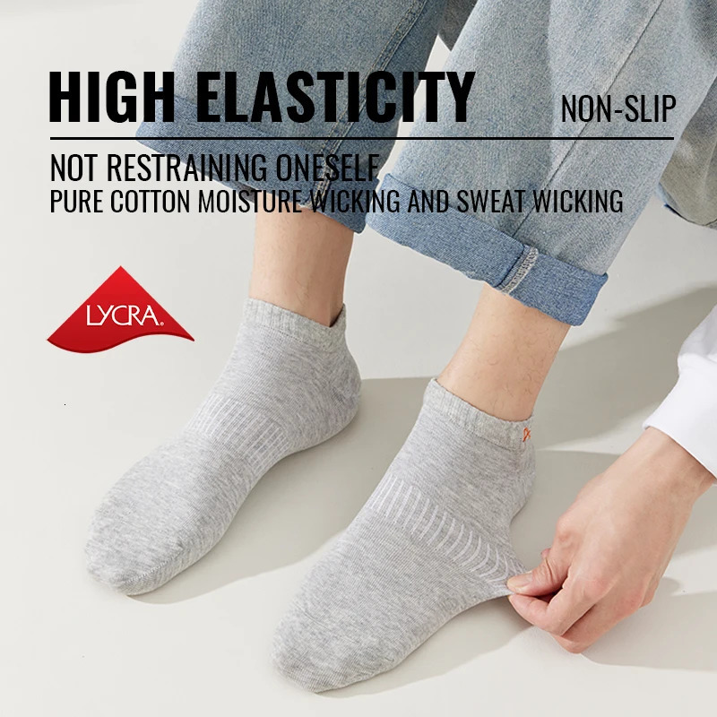 MiiOW Pure Cotton Short Sock Men Sport NonSlip Invisible Ankle Summer Anti Sweat Deodorant Breathable Business Dress 260428