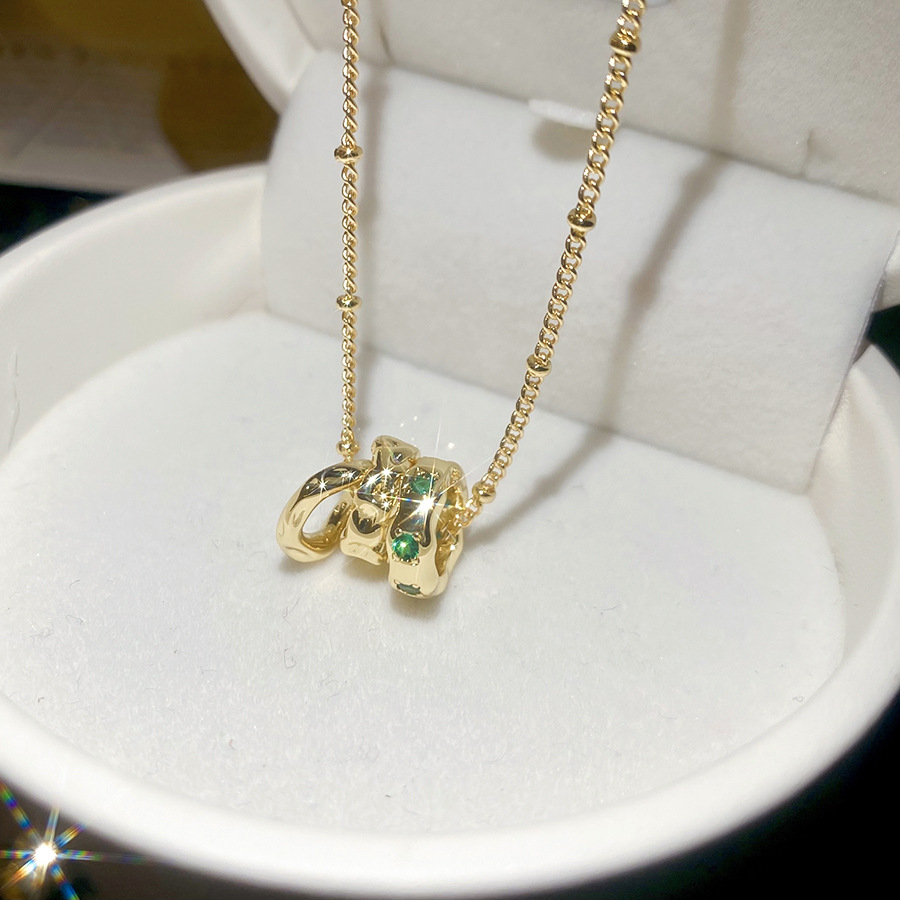 European and American style ins-inspired multi-ring pendant short necklace for girls, summer bestseller, titanium steel collarbone chain - view 7