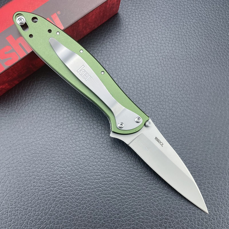 KS 1660 Aluminum Folding Knife 8Cr13Mov Blade EDC Knife Window Breaker Self-Defense Tool Outdoor Fishing Knife Men's Gifts