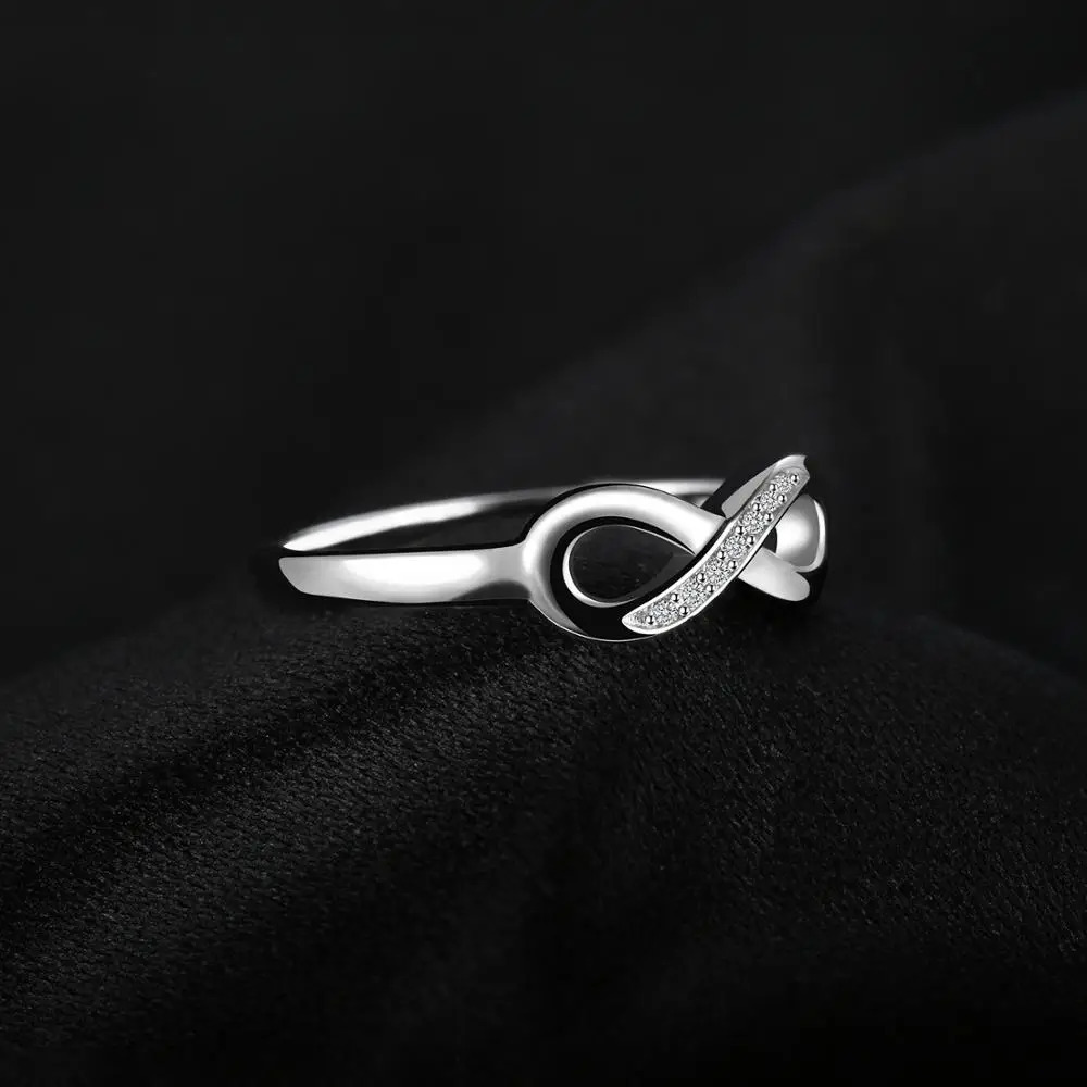 JewelryPalace Infinity Knot Love 925 Sterling Silver Cubic Zirconia Stackable Ring for Women Girl 260429 - view 4