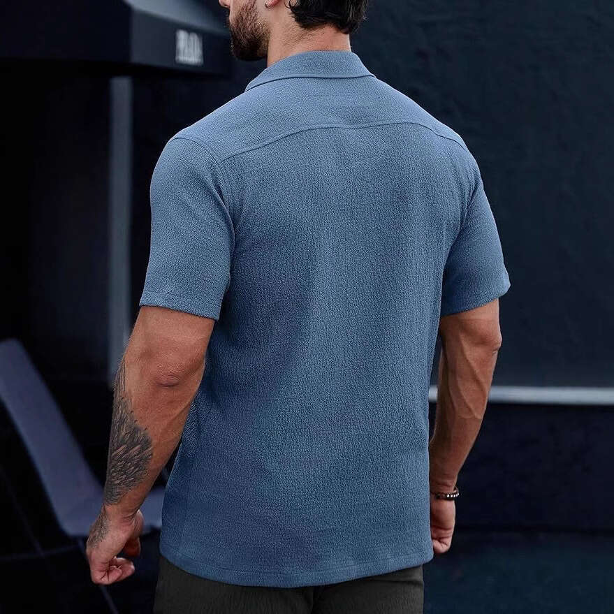 Men Short Sleeve Shirt T Shirt Solid Color Loose Beach Plus Size 2026 New Casual Summer Tops Big And Tall Wholesale Daily Wear Shirts For Men