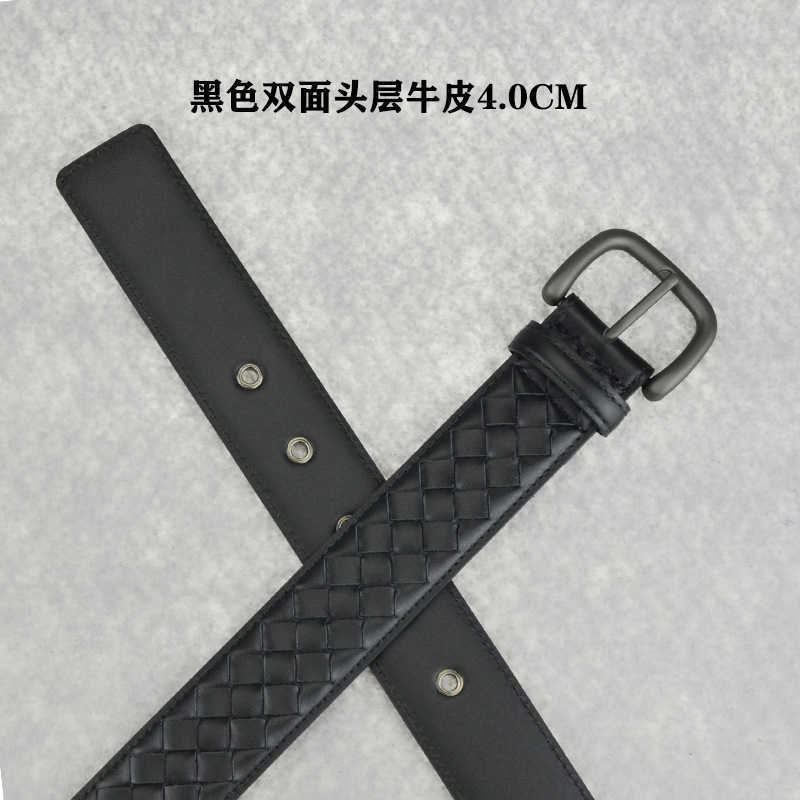 Double sided dermisMens Genuine Cowhide Handmade Woven Belt with Pin Buckle for Business T260429