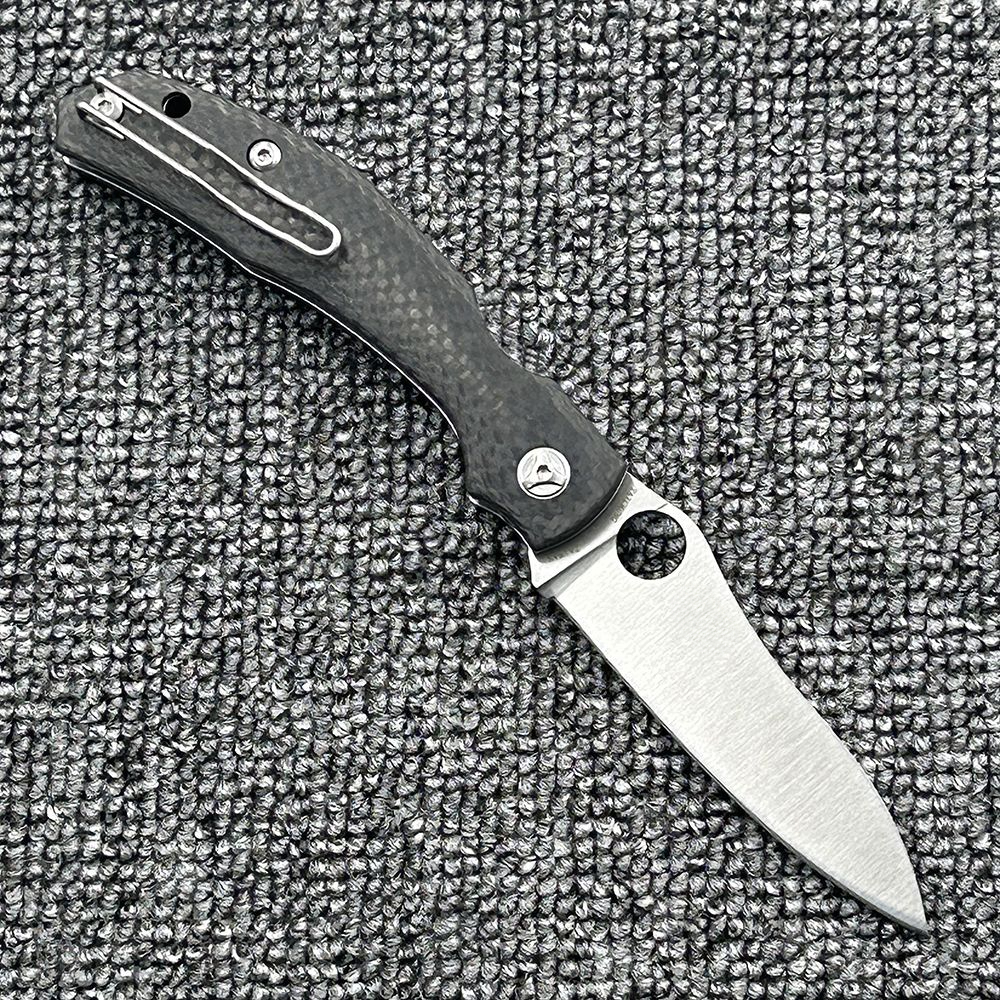C241 Carbon Fiber Handle Folding High Hardness Outdoor Camping Wilderness Survival Pocket Tool Knife