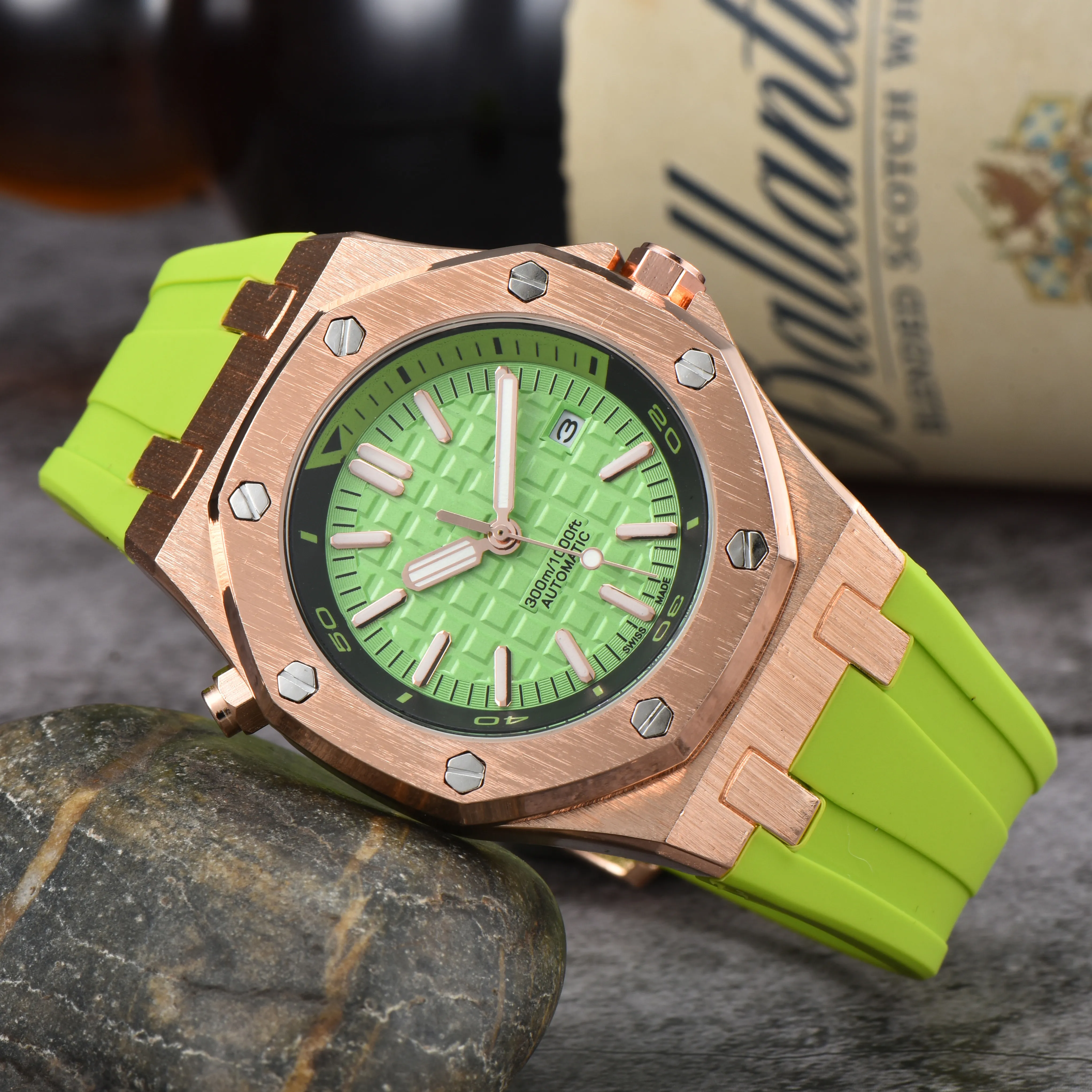 mens watch watches high quality designer watches 42MM logo A and P quartz steel strap luxury watch rubber strap designer watch men