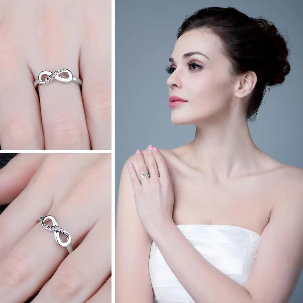 JewelryPalace Infinity Knot Love 925 Sterling Silver Cubic Zirconia Stackable Ring for Women Girl 260429 - view 5
