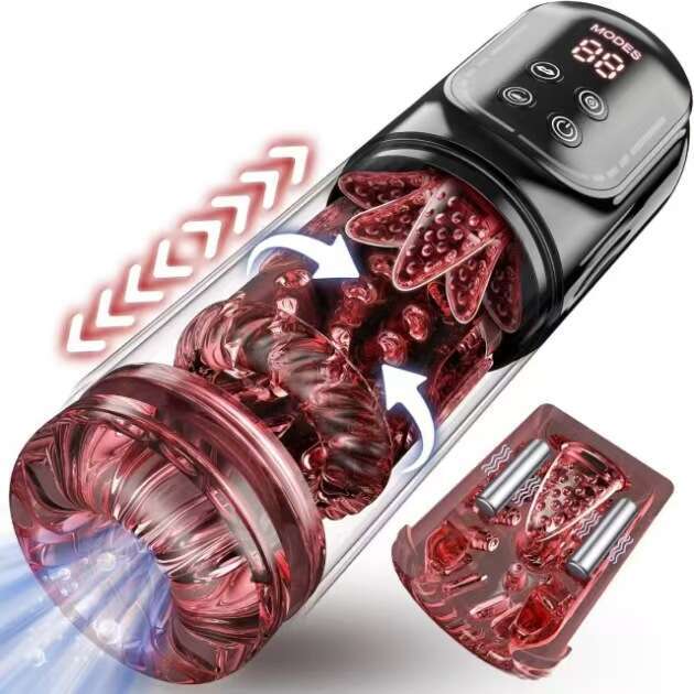9-in-1 Automatic Male Stroker with Telescopic Rotating Sucking & Vacuum Pump Water Massage Function