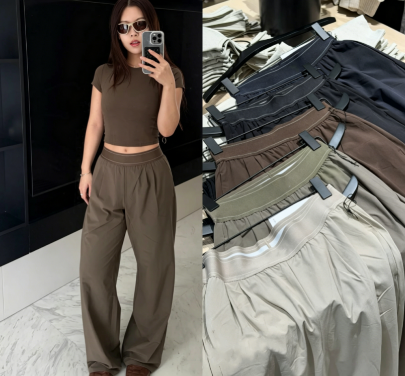 Designer Yoga Pants Wide Straight Leg Sweatpants Full Length High Waist Gravel Suit Up Trousers running Gym Sets Women Clothes Tank Shorts Tennis Skirt