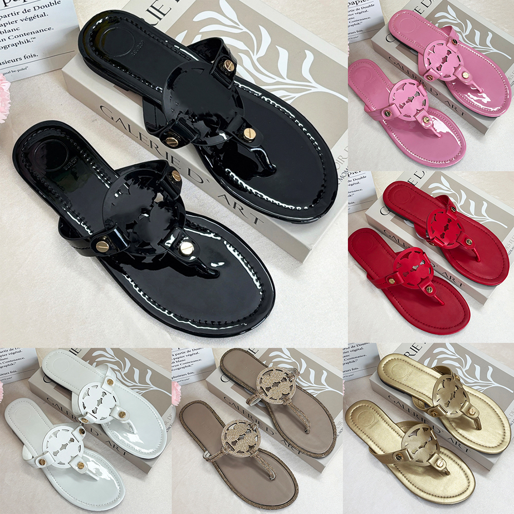 2026 New Miller Style Leather Thong Sandals Women Comfortable Flat Slides Casual Summer Slippers comfortable flat shoes beach slippers size 35-42