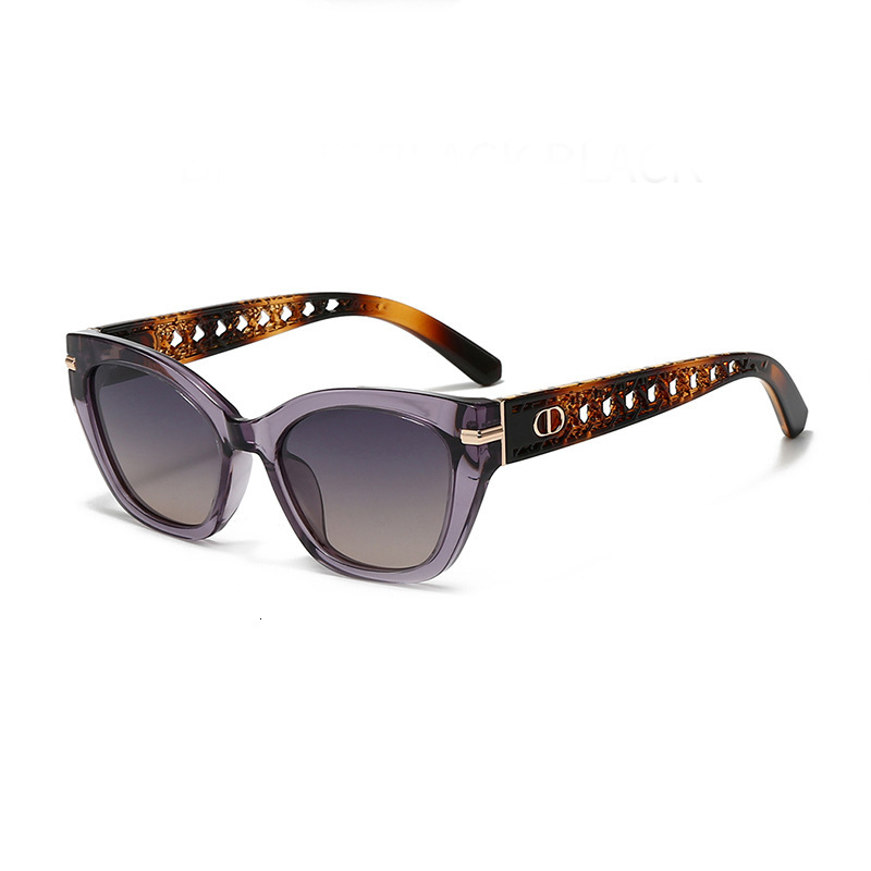 Luxury brand designer glasses Hollowout sunglasses for women large frame trendy polarized UV protection sunglasses sunshade glasses