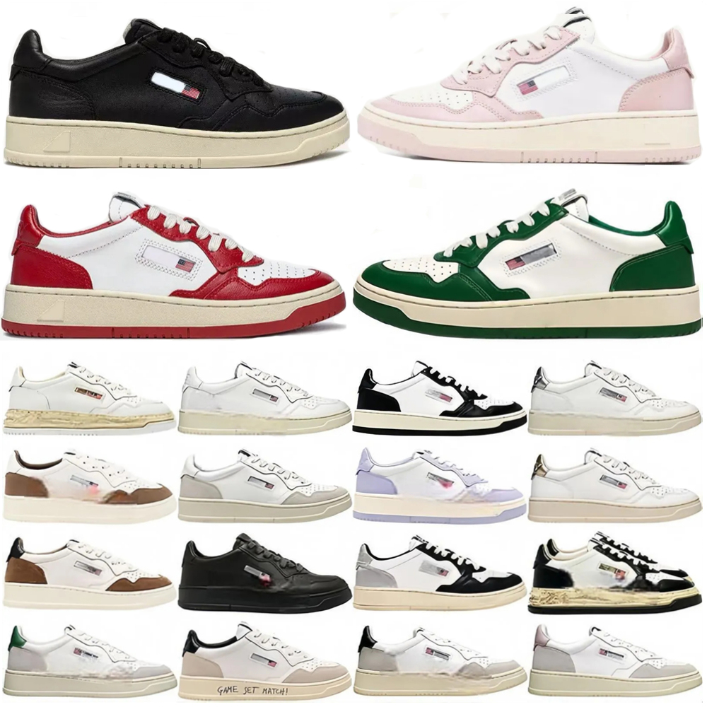 Designer Shoes Casual Shoes Action Two-Tone Leather Suede Low Platform Sneaker Medalist Sneakers Panda Pink Men Women Outdoor Sport Autryy Trainers Size 36-45