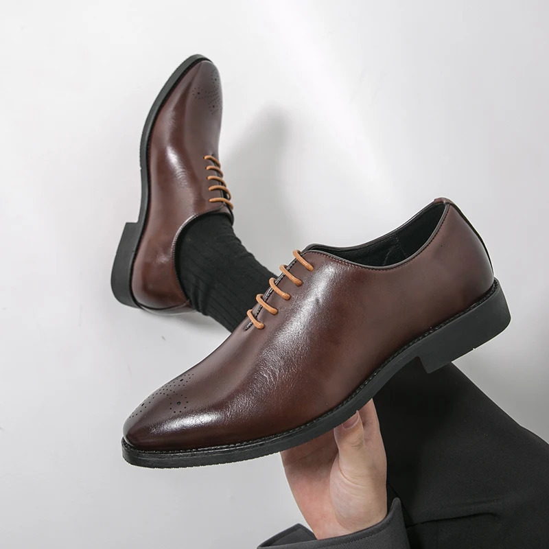 Mens Dress Shoes Trend Wedding Social Casual Leather Men Office Casual Business Shoes High Quality Formal Oxford Shoes Male 260428