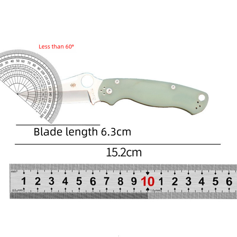 C81 Outdoor Camping Hiking Fishing Survival Sharp Folding Knife G10 Handle