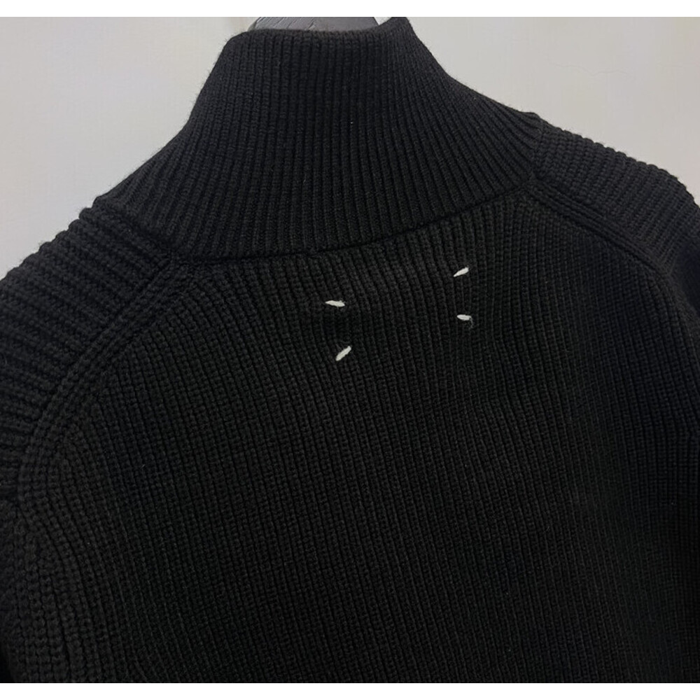 Men High Collar Knit Sweater Coat, 2026 Spring Autumn Double Zipper Design, Lazy Style Soft Knitted Cardigan, Daily Fashion Casual Outfit - view 3