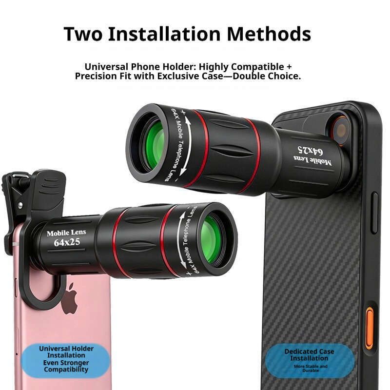 Premium Quality 36x Zoom HD Telescopical Lens Adapter Kit For Smartphones Ideal for Wildlife Watching