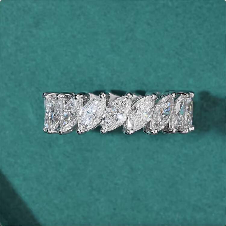 VOAINO Fashion Jewelry Marquise Cutting Lab Grown Diamond Ring 18k Gold With Diamond Original Eternity Band Ring