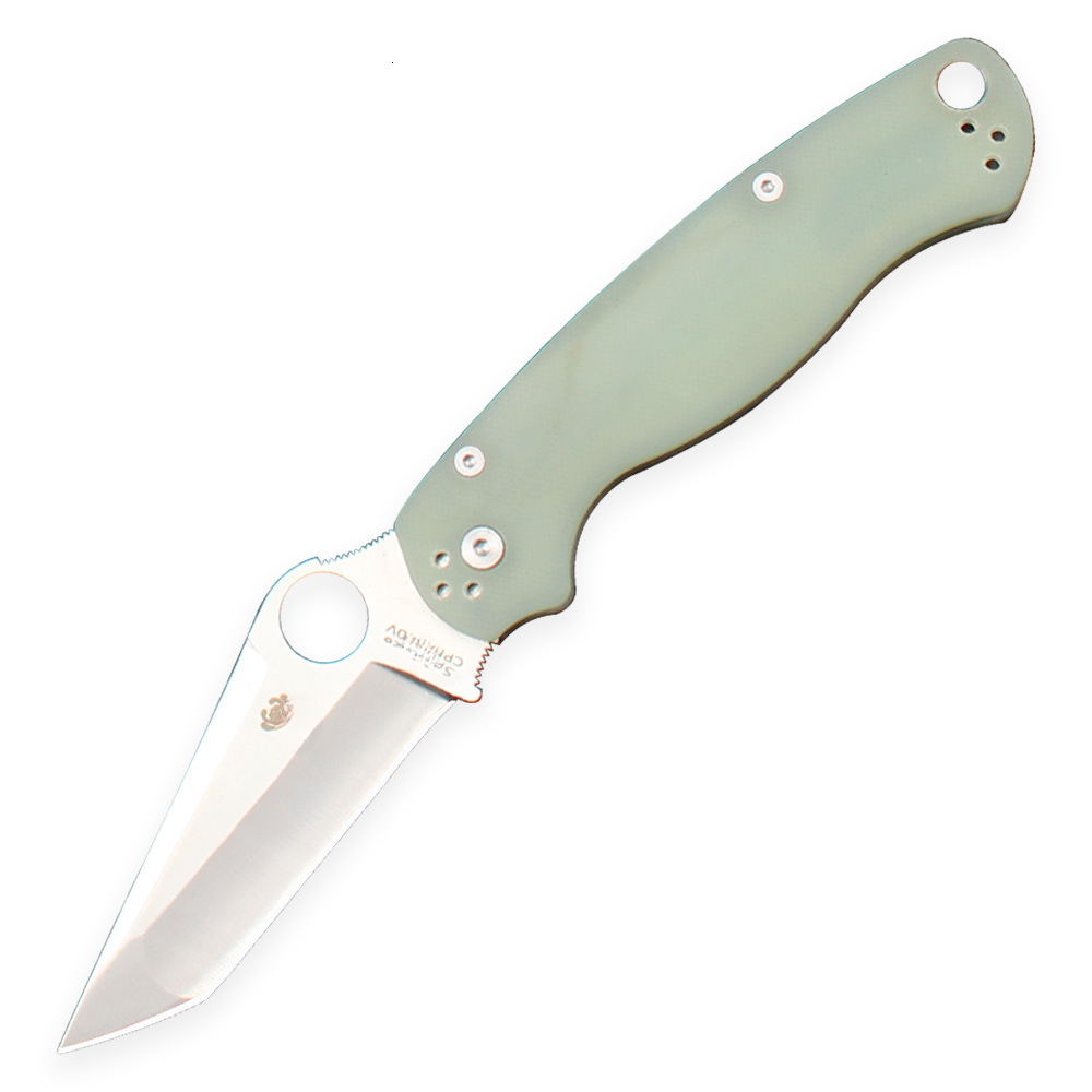 C81 Outdoor Camping Hiking Fishing Survival Sharp Folding Knife G10 Handle