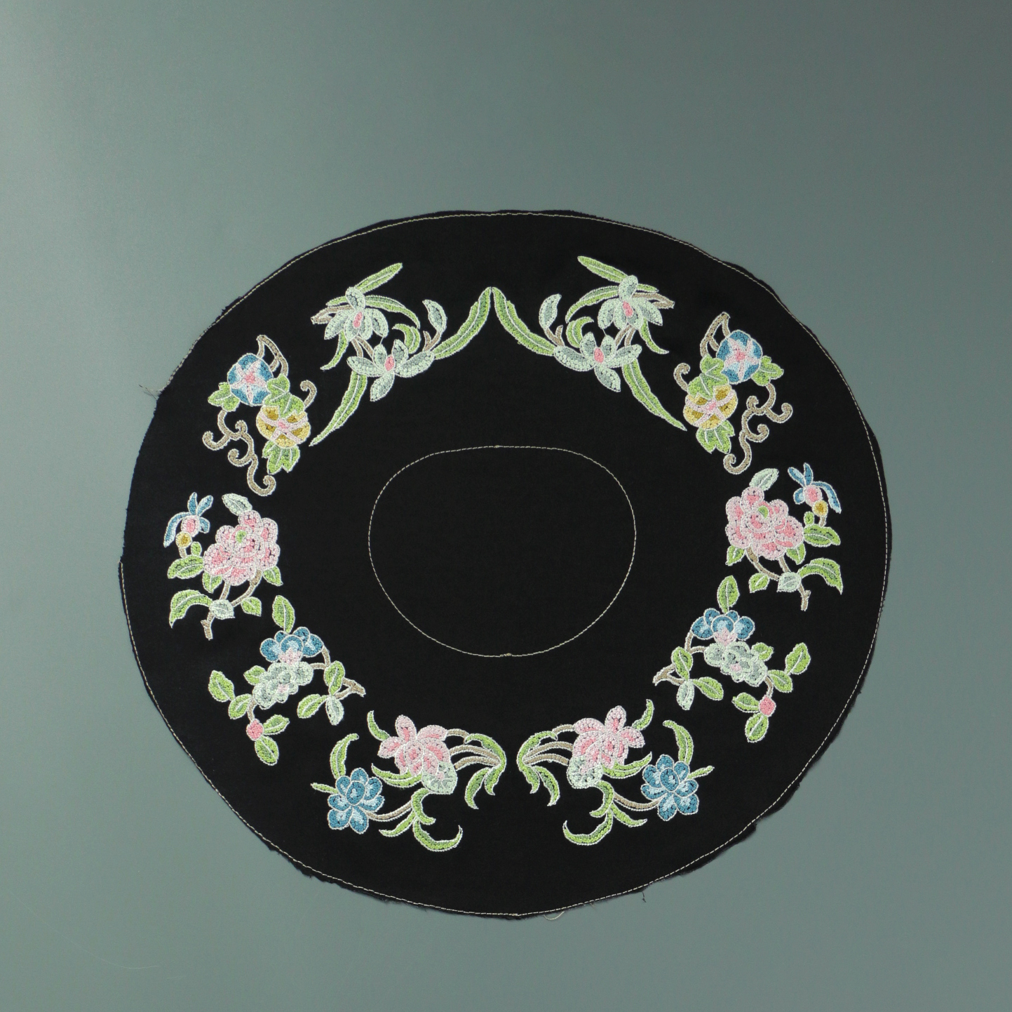 Chinese Style Garment Accessories, French Knot Hundred Flowers Embroidered Lace, Collar Trim, Slanted Placket