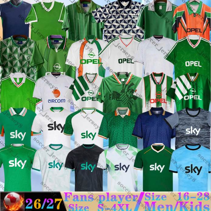 25 26 27 Ireland Home Green Soccer Jerseys 90 2002 retro DOHERTY DUFFY St.Patrick's Day Egan BRADY KEANE Hendrick McClean FERGUSON 2026 2027 Football Shirts Men Kids kit