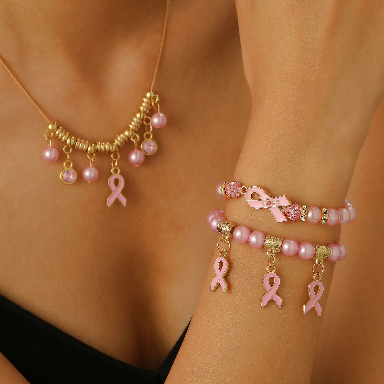 Designer European and American Cross-Border Baroque Irregular Pearl Set Jewelry for Women High-End Necklace Earrings Ring Bracelet Choker