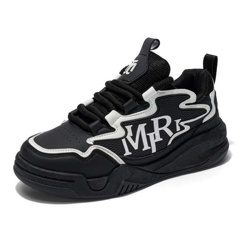 Men's New Autumn Versatile Leather Running Men's Casual Sneakers Height-Increasing Thick-Soled Dad Shoes