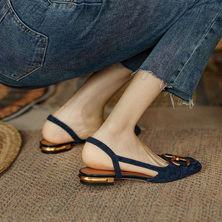 French-Style Low-Heeled Retro Closed-Toe Summer New European And American Sandals For Women, Skirt Style